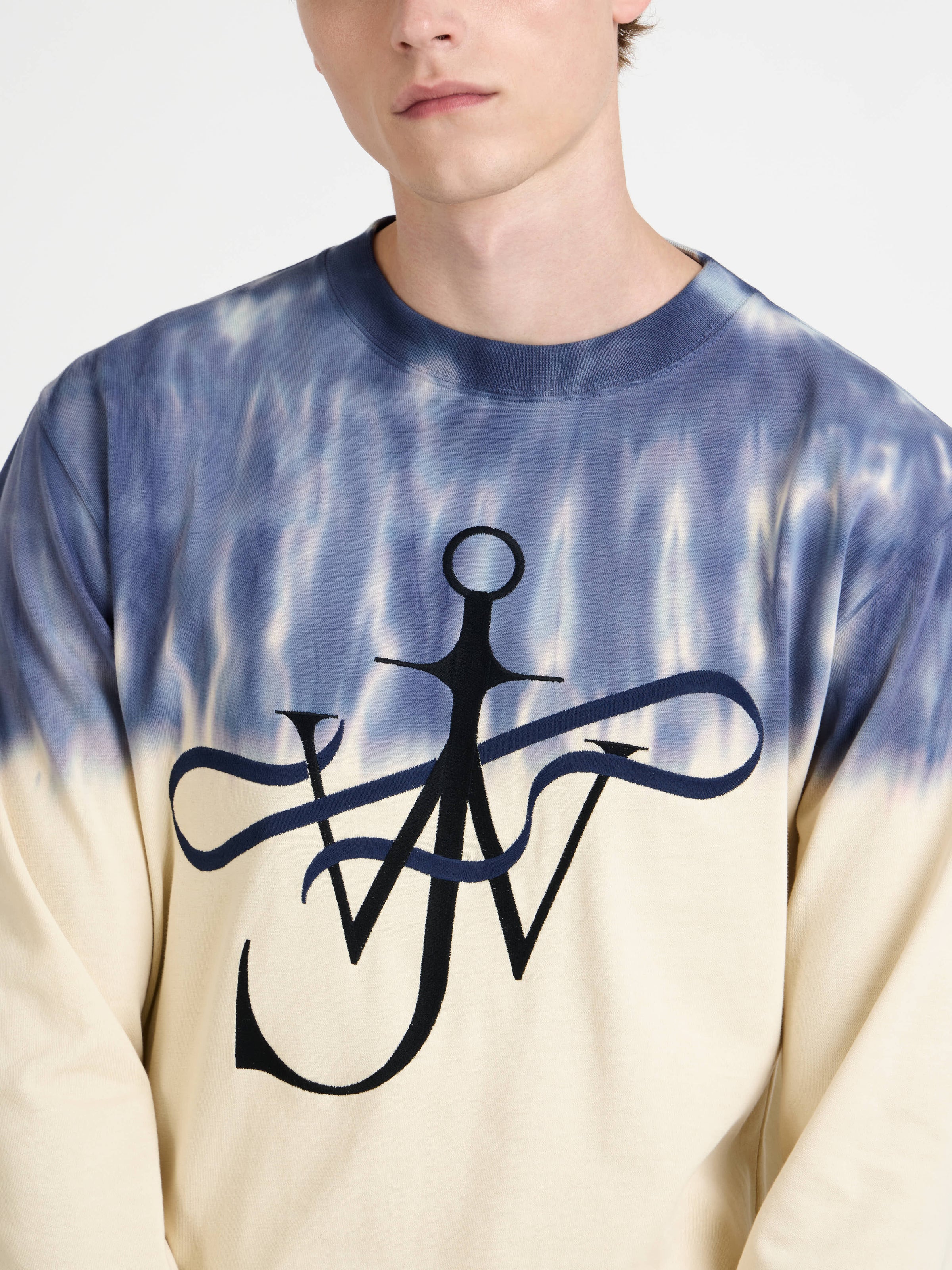 tie dye ribbon anchor longsleeve ecru navy Model Detail 2