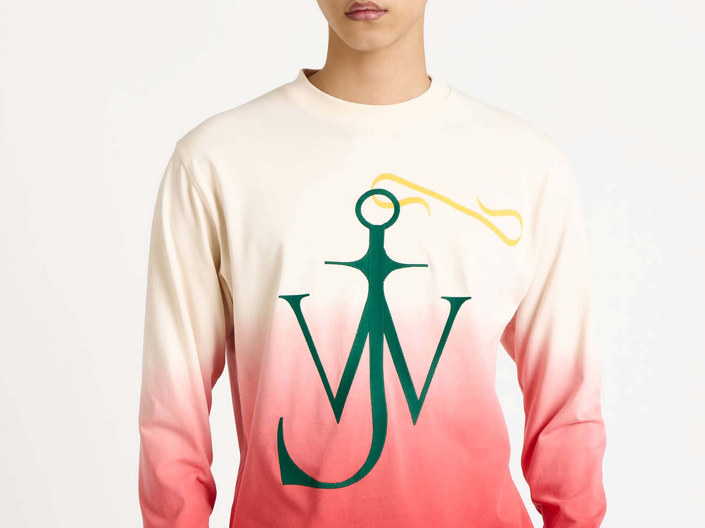 dip dye anchor longsleeve off white red Model Detail 2