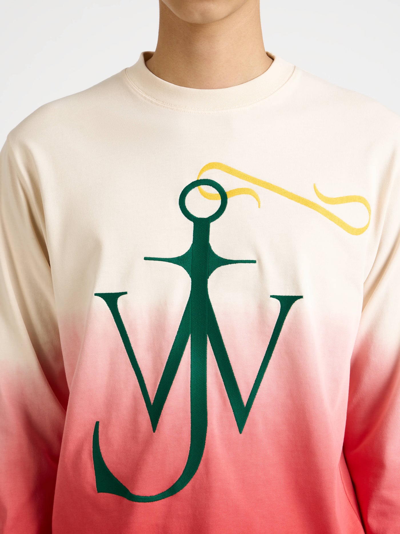 dip dye anchor longsleeve off white red Model Detail 6