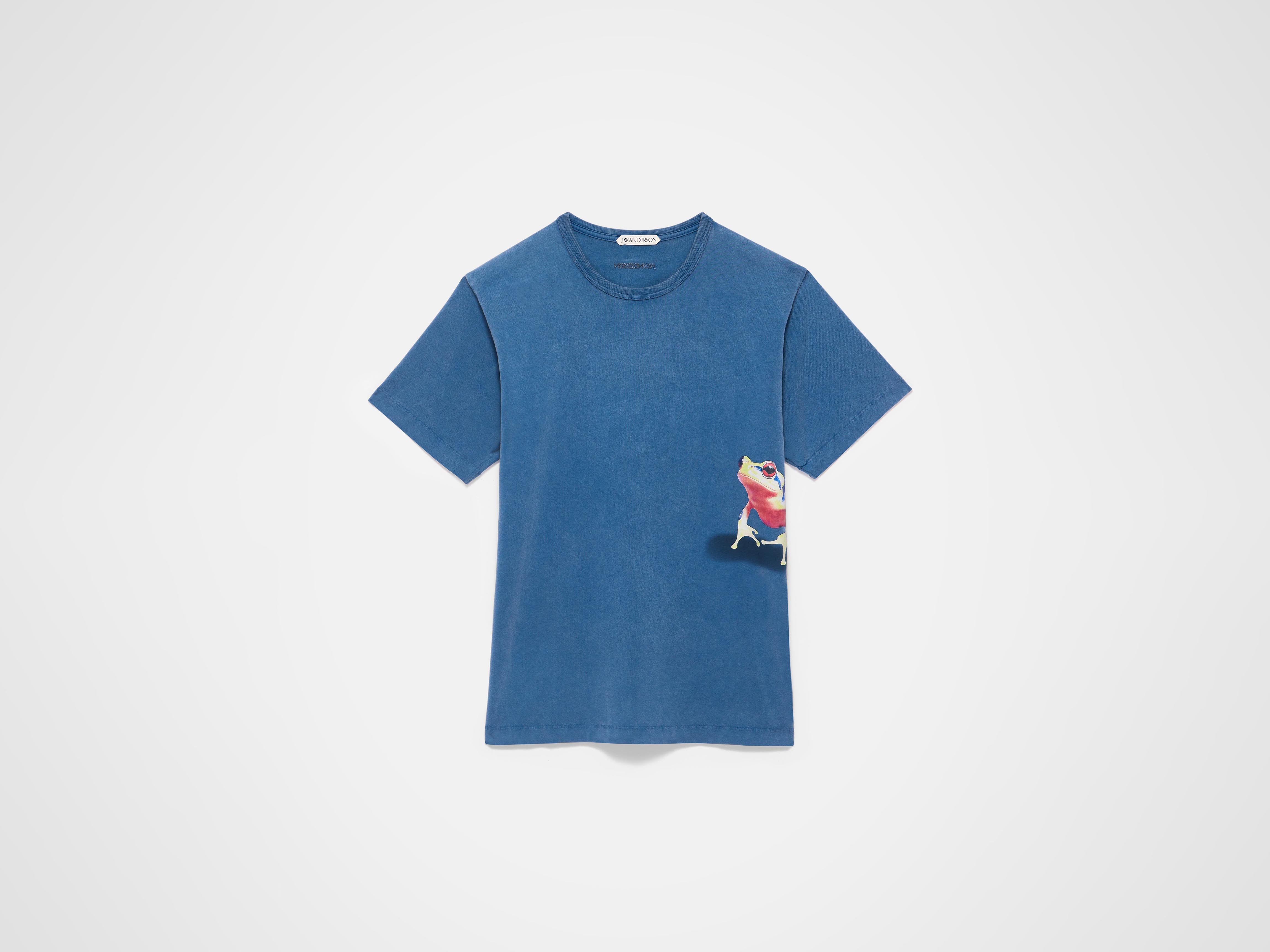 MENS PEEKING FROG TSHIRT IN MID BLUE in MID BLUE