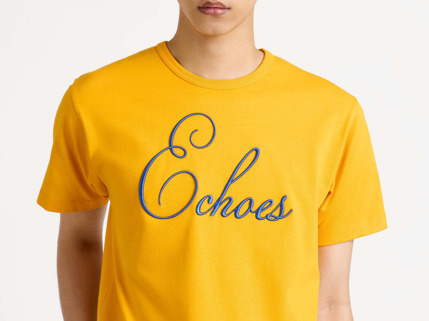 echoes t shirt gold Model Detail 1