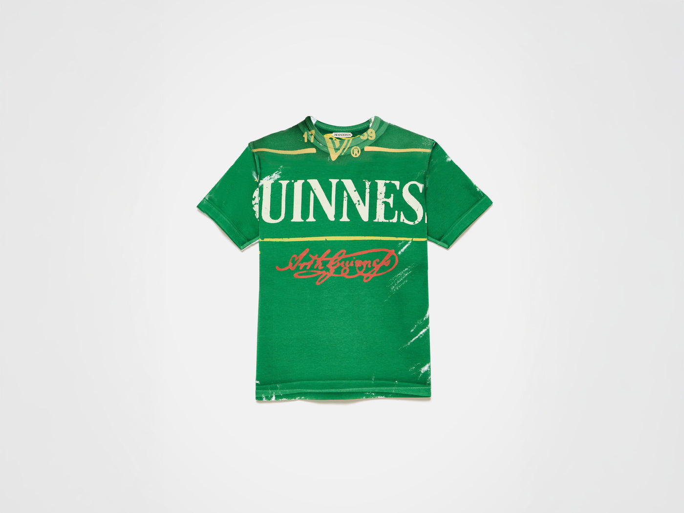Unisex JW ANDERSON X GUINNESS BOTTLE TOP PRINT T-SHIRT IN GREEN