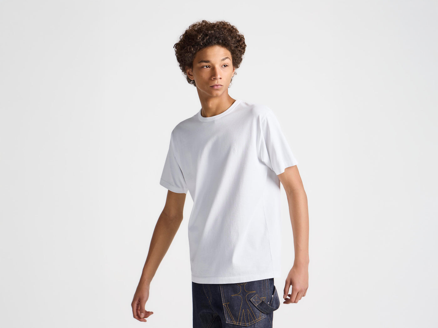 MENS EMBROIDERED ANCHOR T-SHIRT IN WHITE