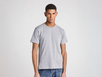 MENS EMBROIDERED ANCHOR T-SHIRT IN MID GREY MELANGE