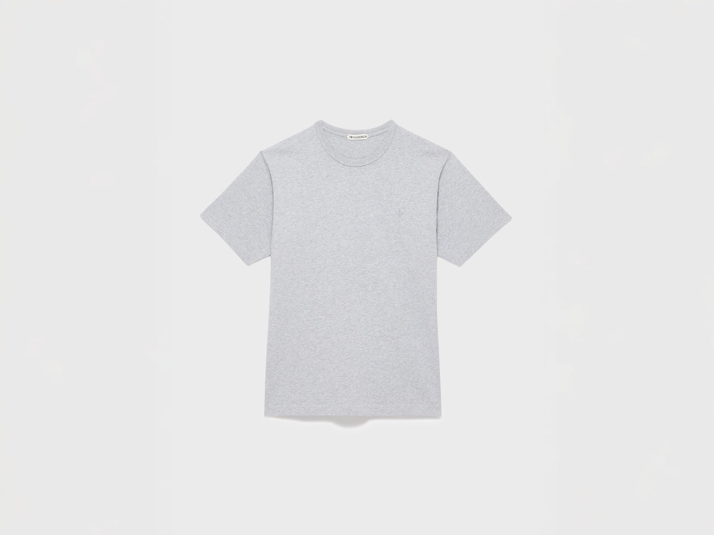 MENS EMBROIDERED ANCHOR T-SHIRT IN MID GREY MELANGE