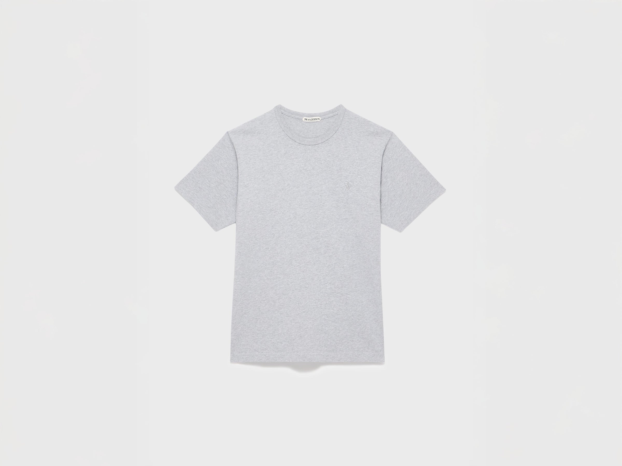 MENS EMBROIDERED ANCHOR T-SHIRT IN MID GREY MELANGE