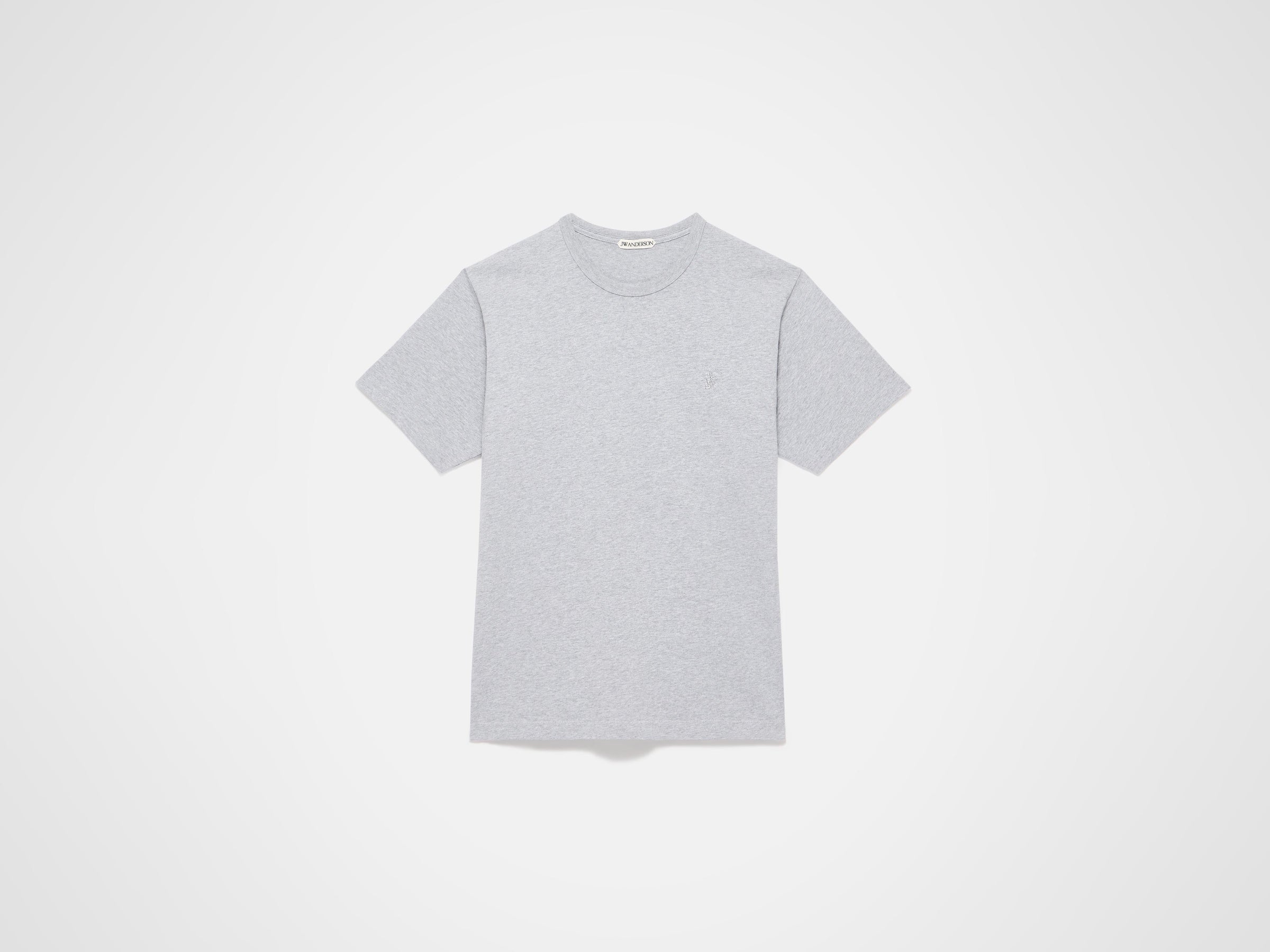 embroidered anchor t shirt mid grey melange Product Front 6