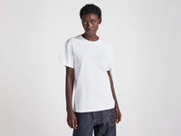 WOMENS KNOTTED SLEEVE T-SHIRT IN WHITE