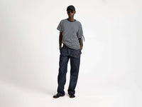 sleeve knot t shirt navy ecru 2 Model Front 1