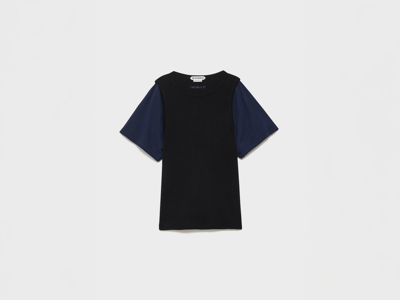 WOMENS DOUBLE-LAYERED T-SHIRT IN BLACK & NAVY