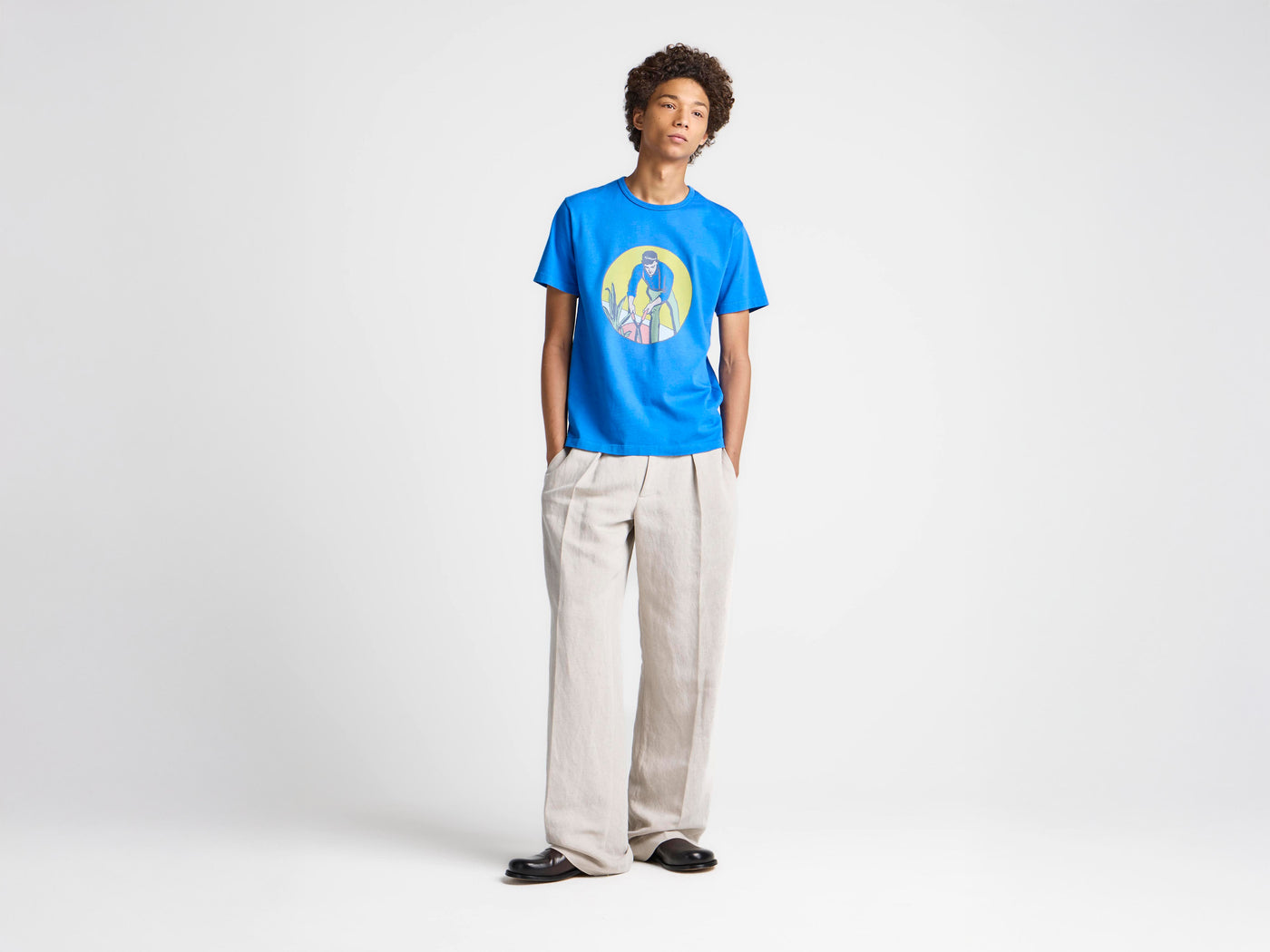 MENS GARDENER T-SHIRT IN SAPPHIRE BLUE