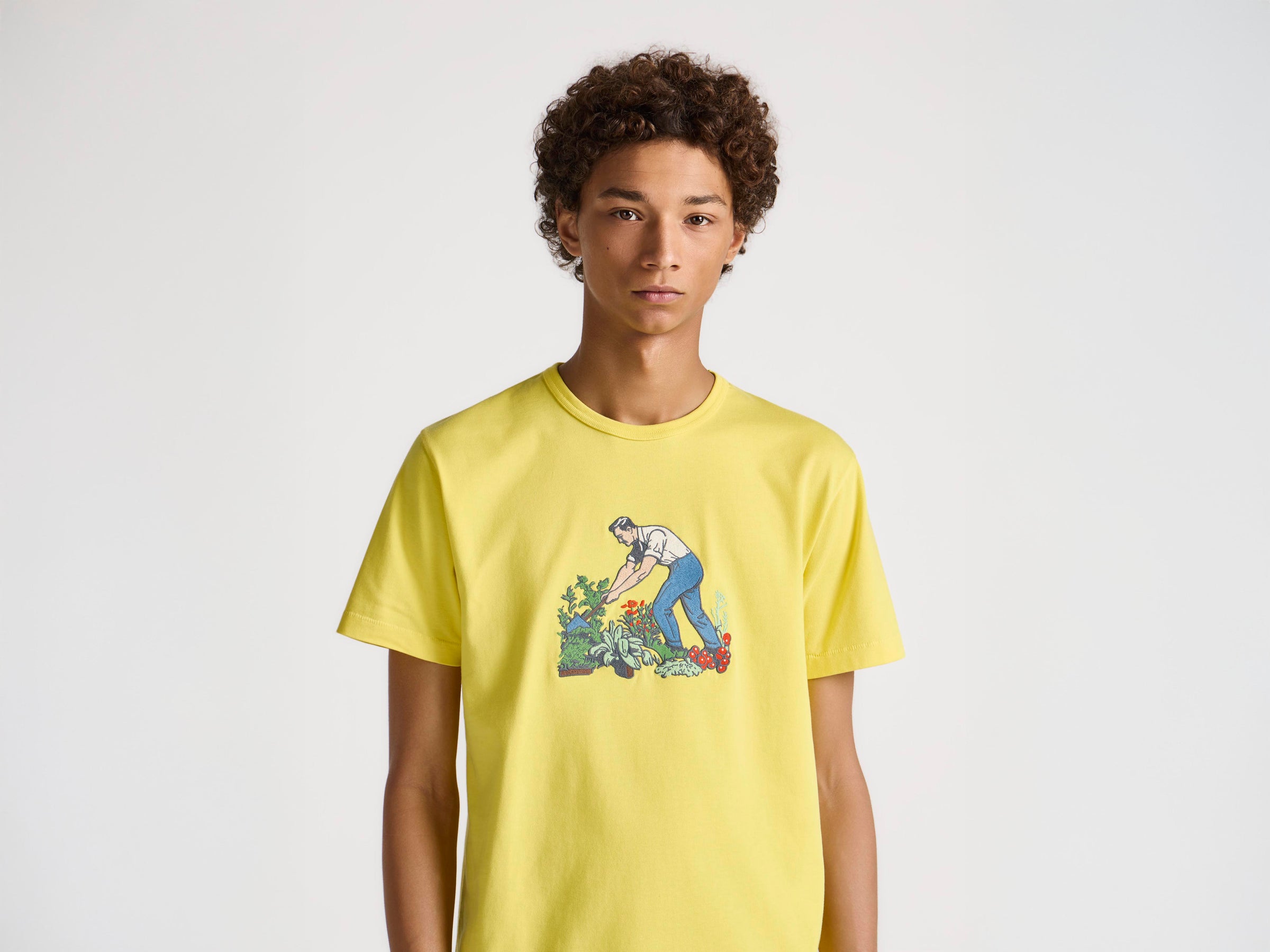 MENS GARDENER T-SHIRT IN LEMON