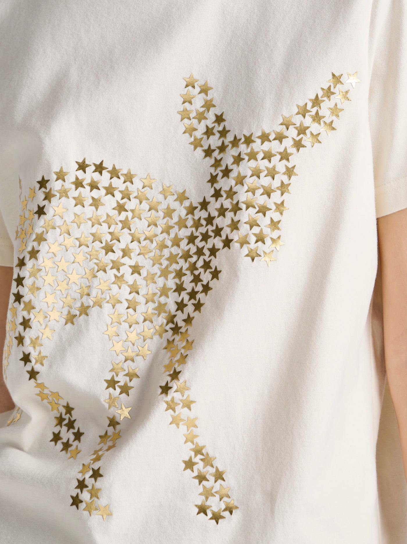 WOMENS ANIMAL STARS GRAPHIC PRINT T-SHIRT IN ECRU