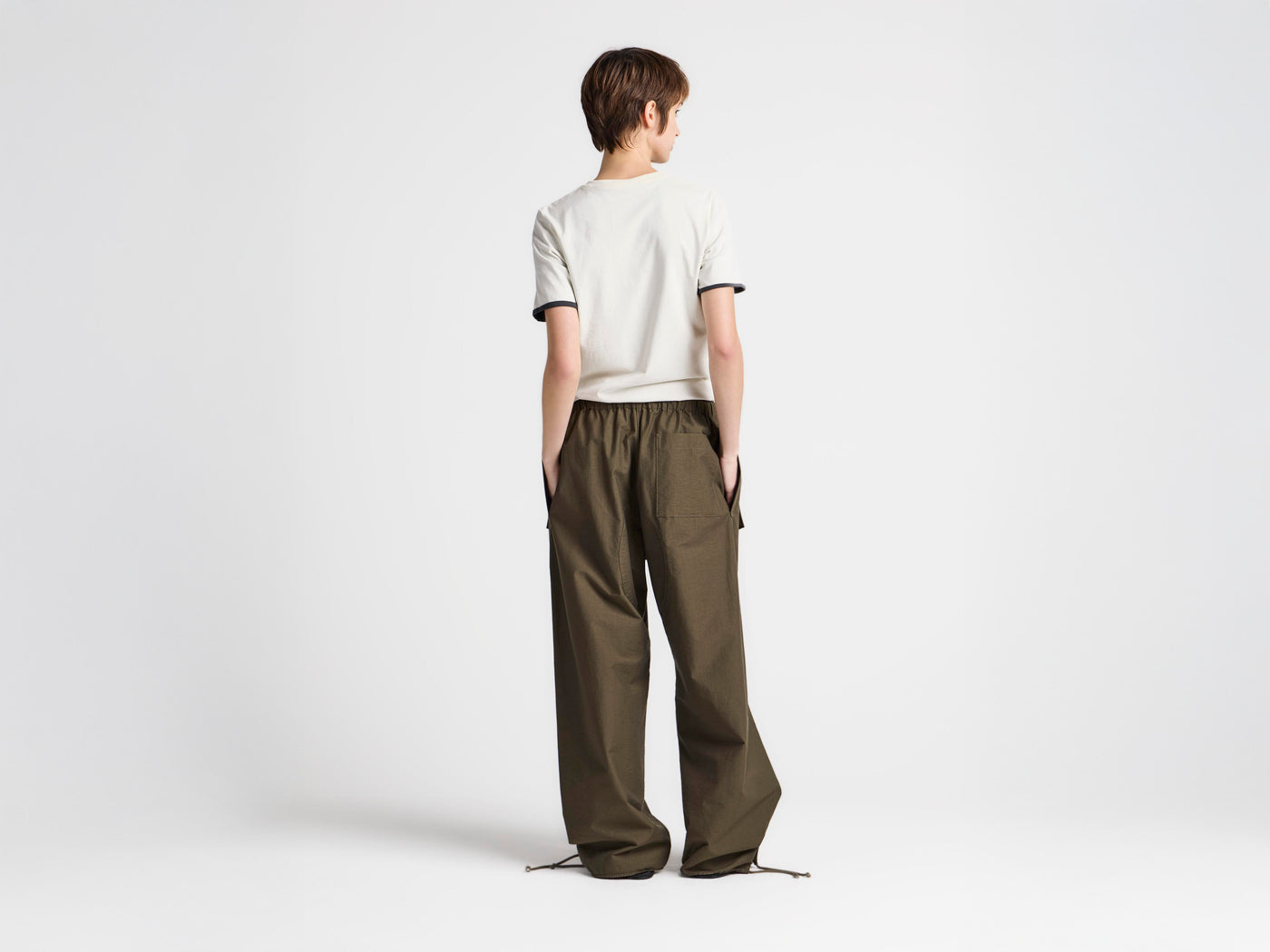 WOMENS 'IN THE SHADE' T-SHIRT IN ECRU & WASHED BLACK