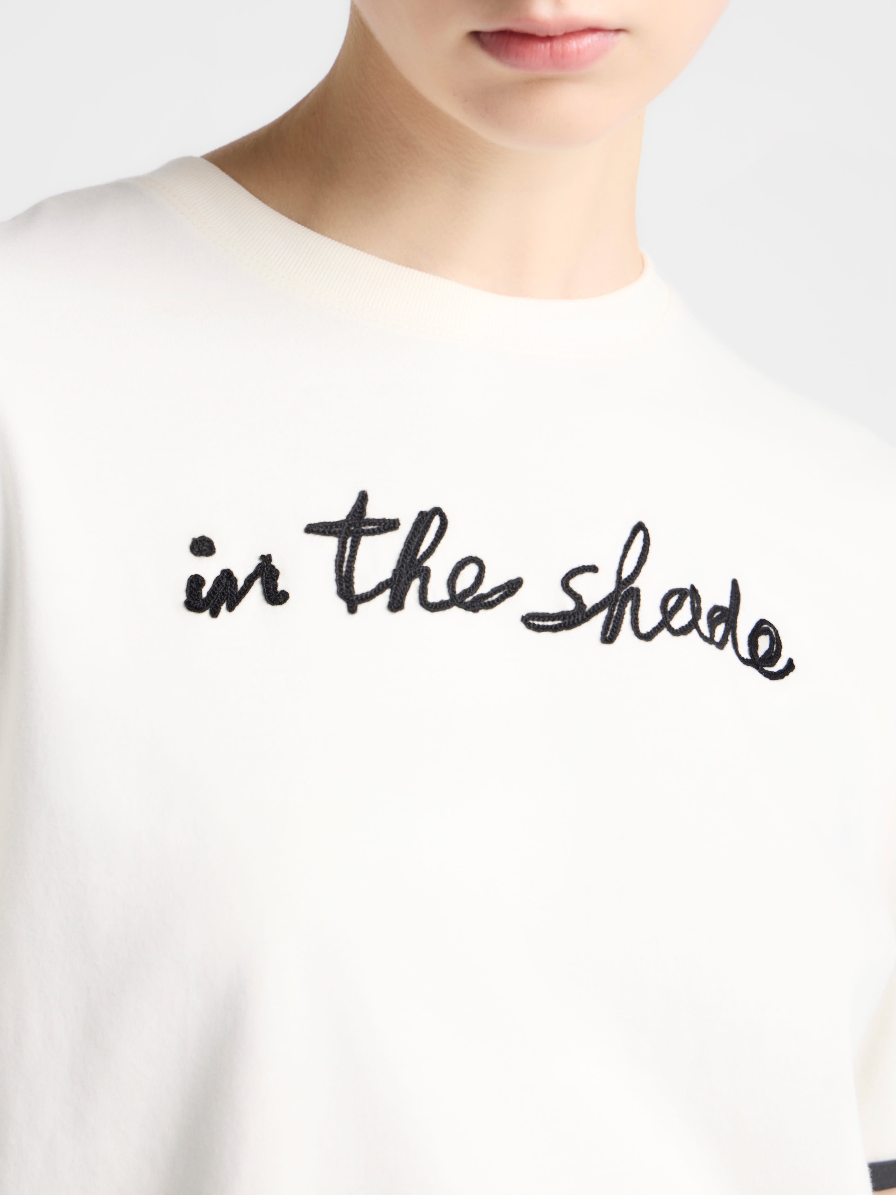 WOMENS 'IN THE SHADE' T-SHIRT IN ECRU & WASHED BLACK in ECRU