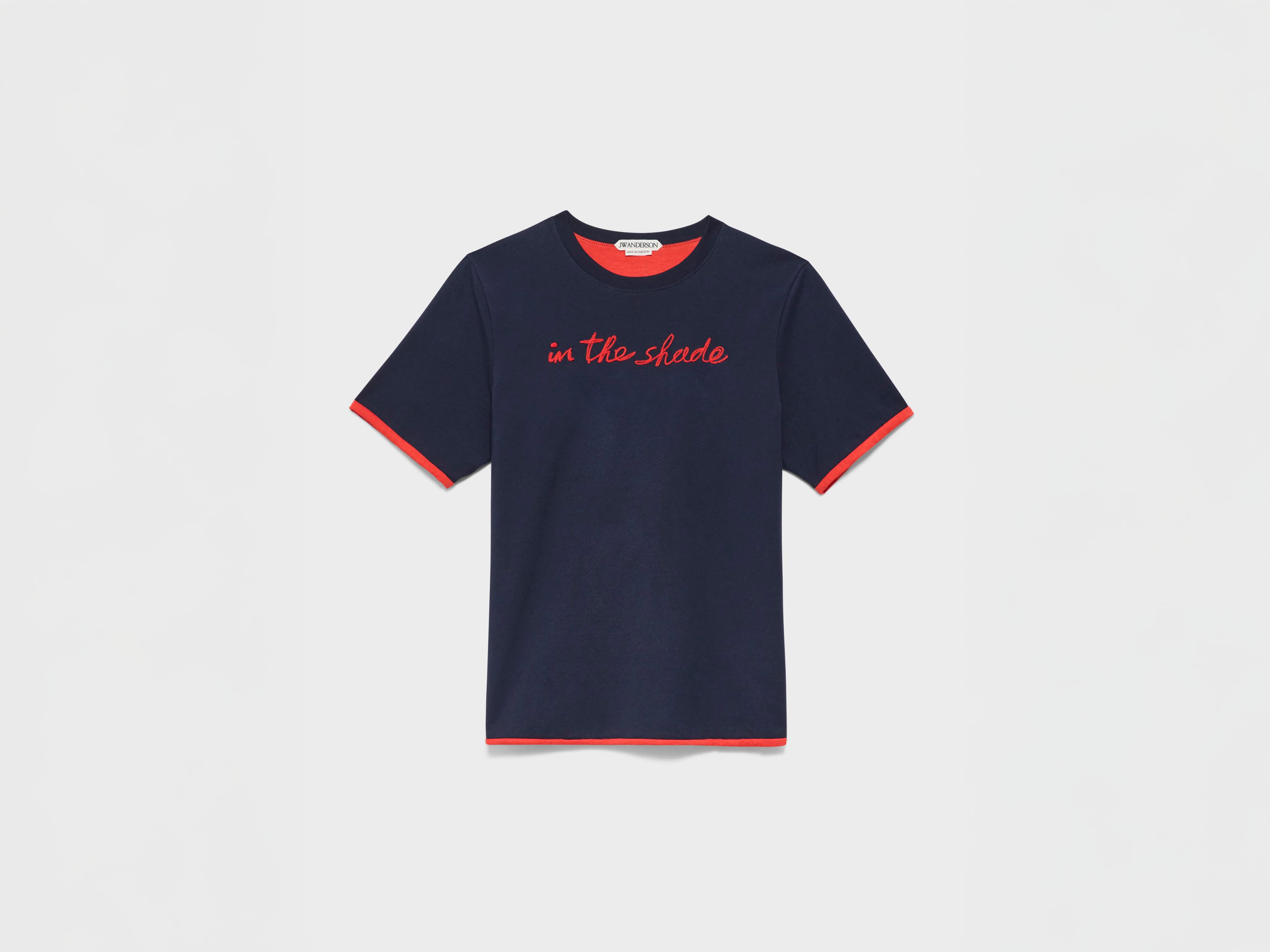 WOMENS 'IN THE SHADE' T-SHIRT IN NAVY & RED in NAVY/RED