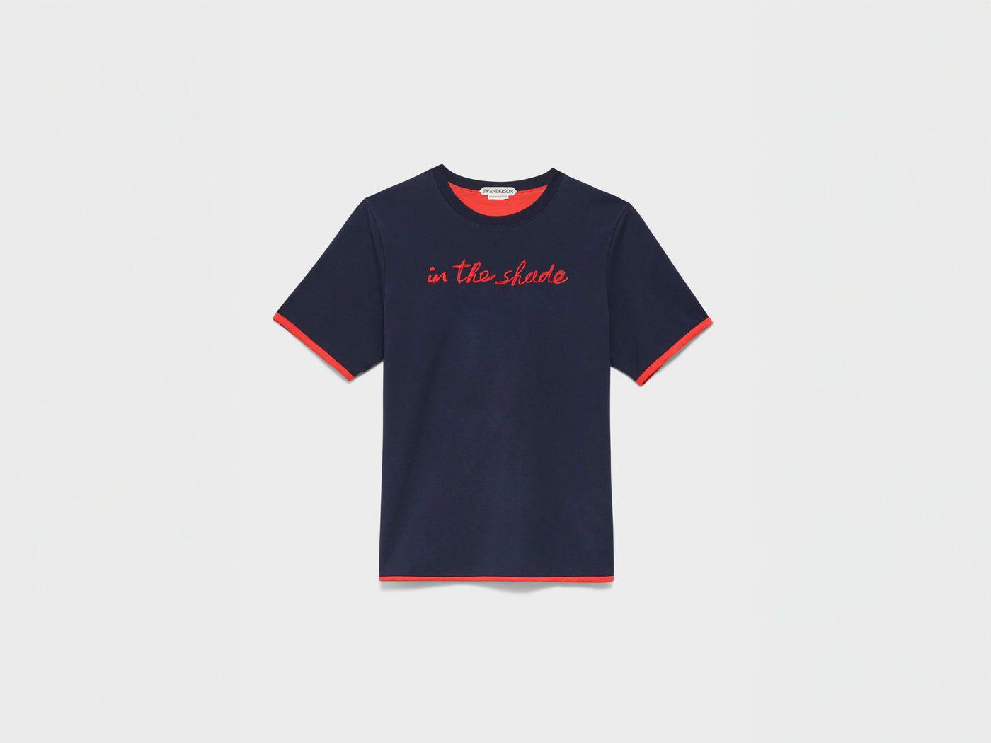 WOMENS 'IN THE SHADE' T-SHIRT IN NAVY & RED