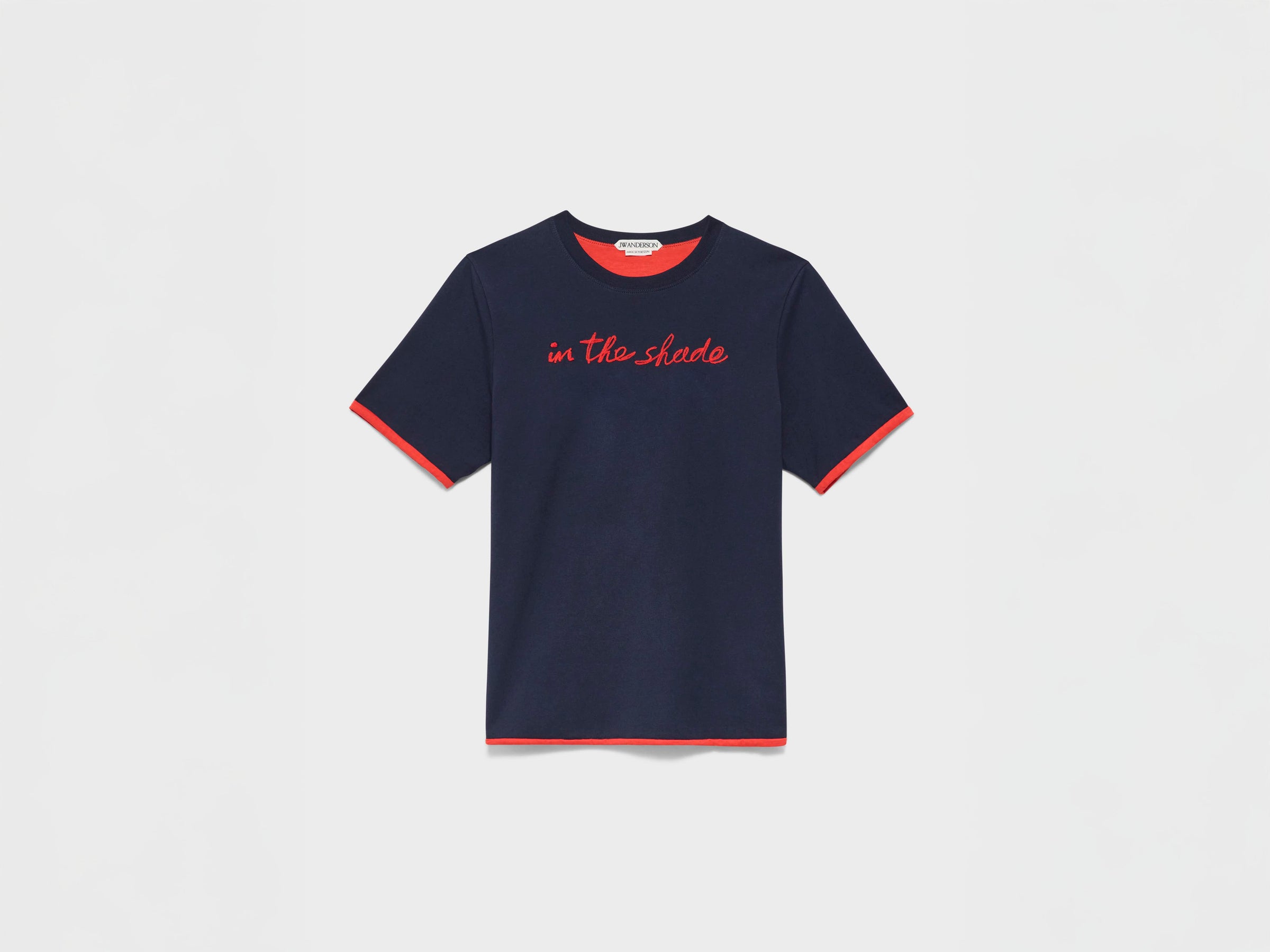 WOMENS 'IN THE SHADE' T-SHIRT IN NAVY & RED