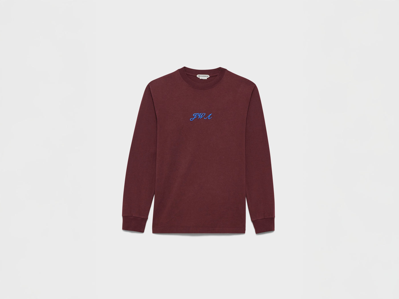 MENS 'JWA' SCRIPT T-SHIRT IN PLUM