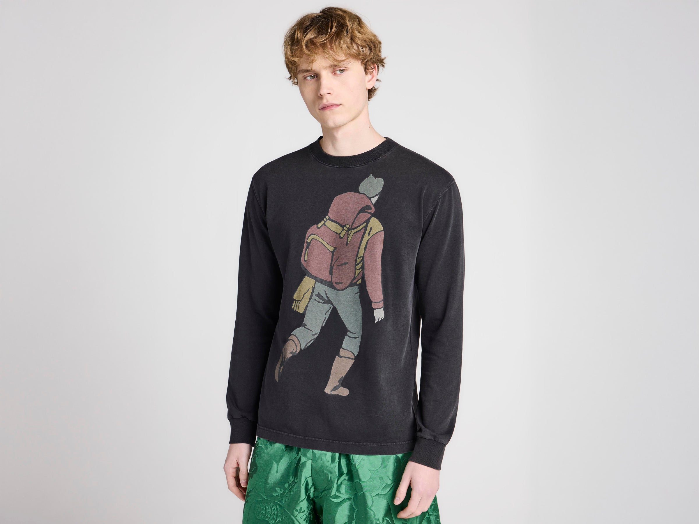 MENS HIKER LONG-SLEEVED SHIRT IN WASHED BLACK