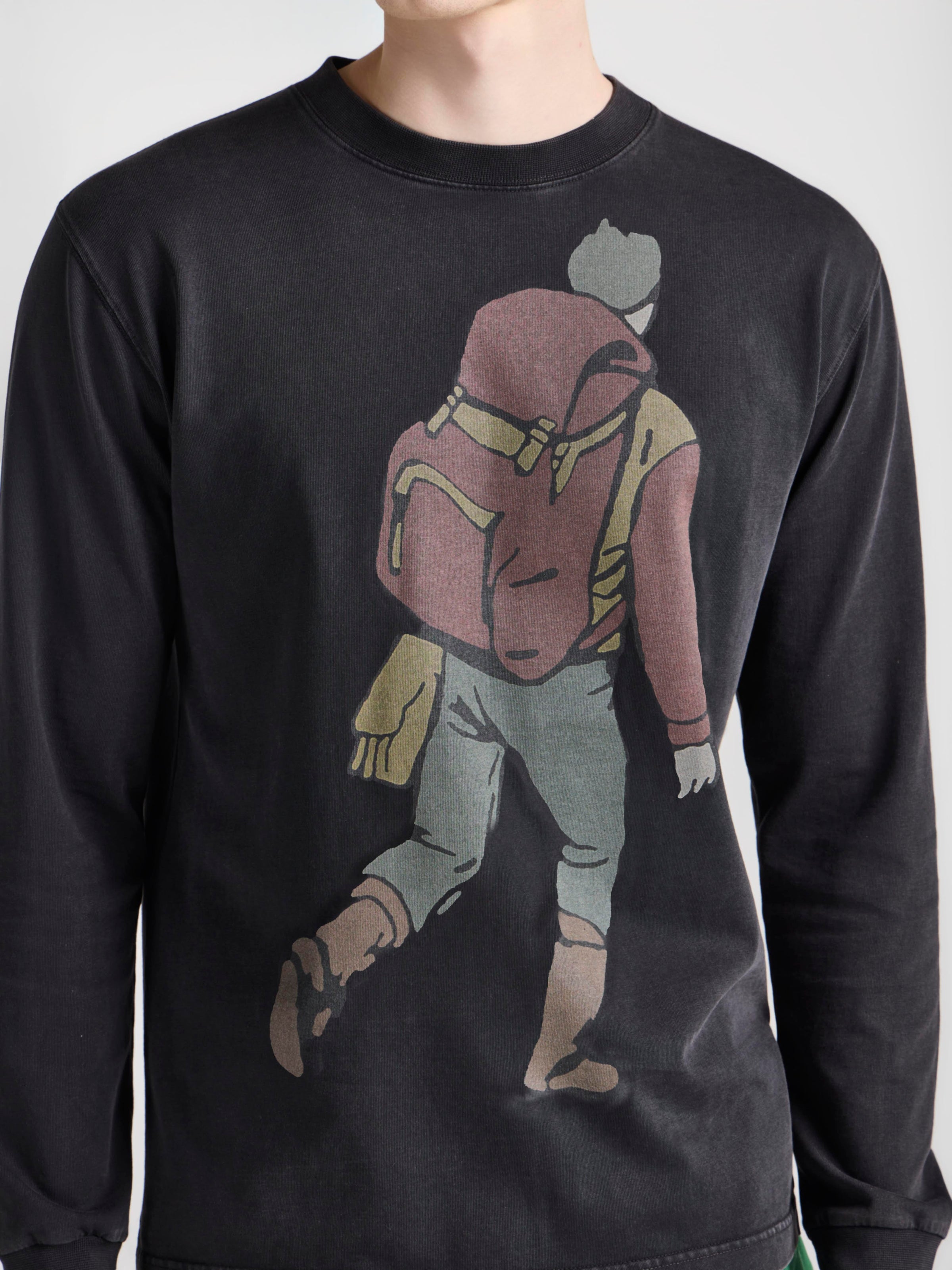 MENS HIKER LONG-SLEEVED SHIRT IN WASHED BLACK