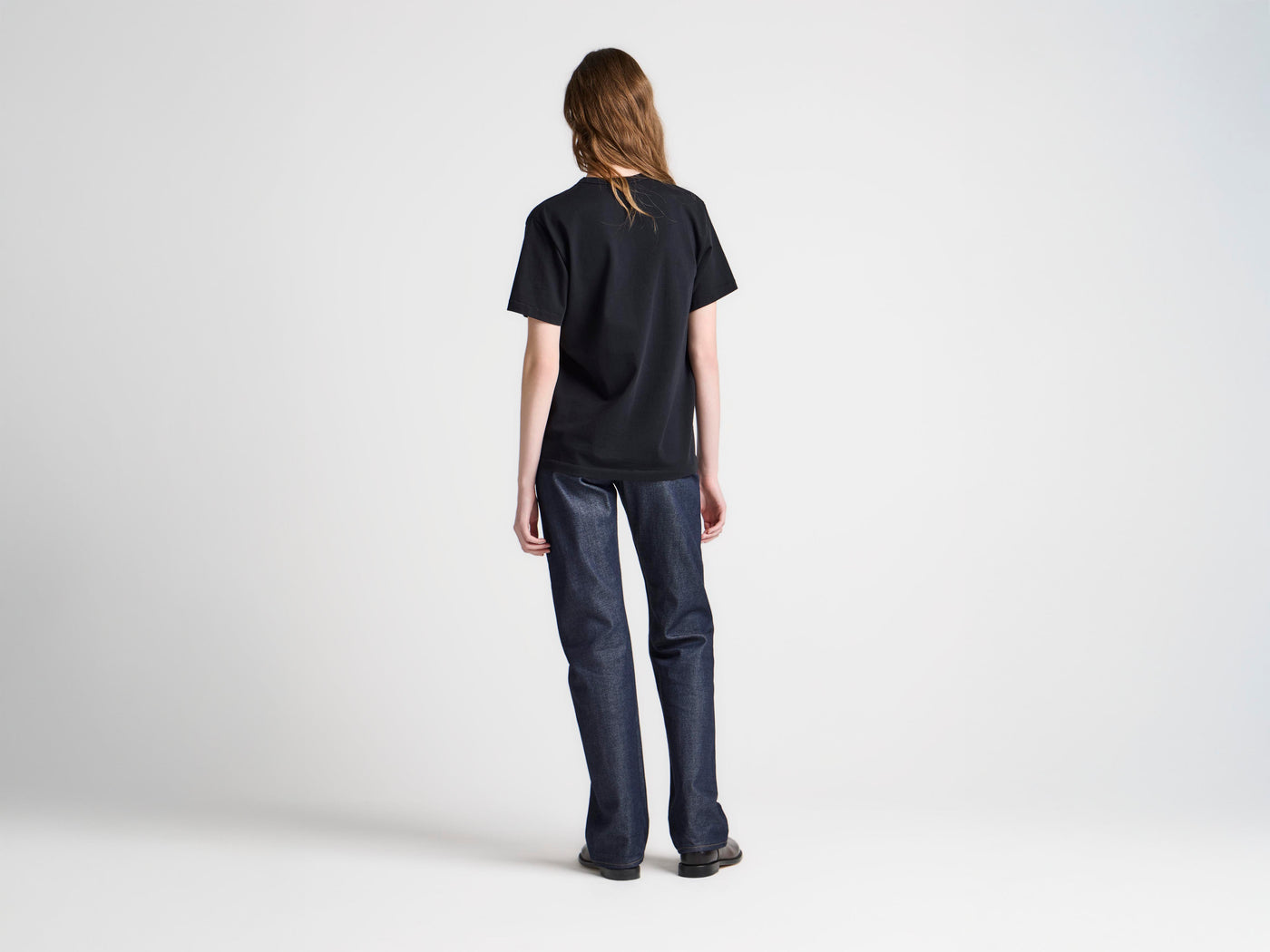 WOMENS EMBROIDERED ANCHOR T-SHIRT IN BLACK
