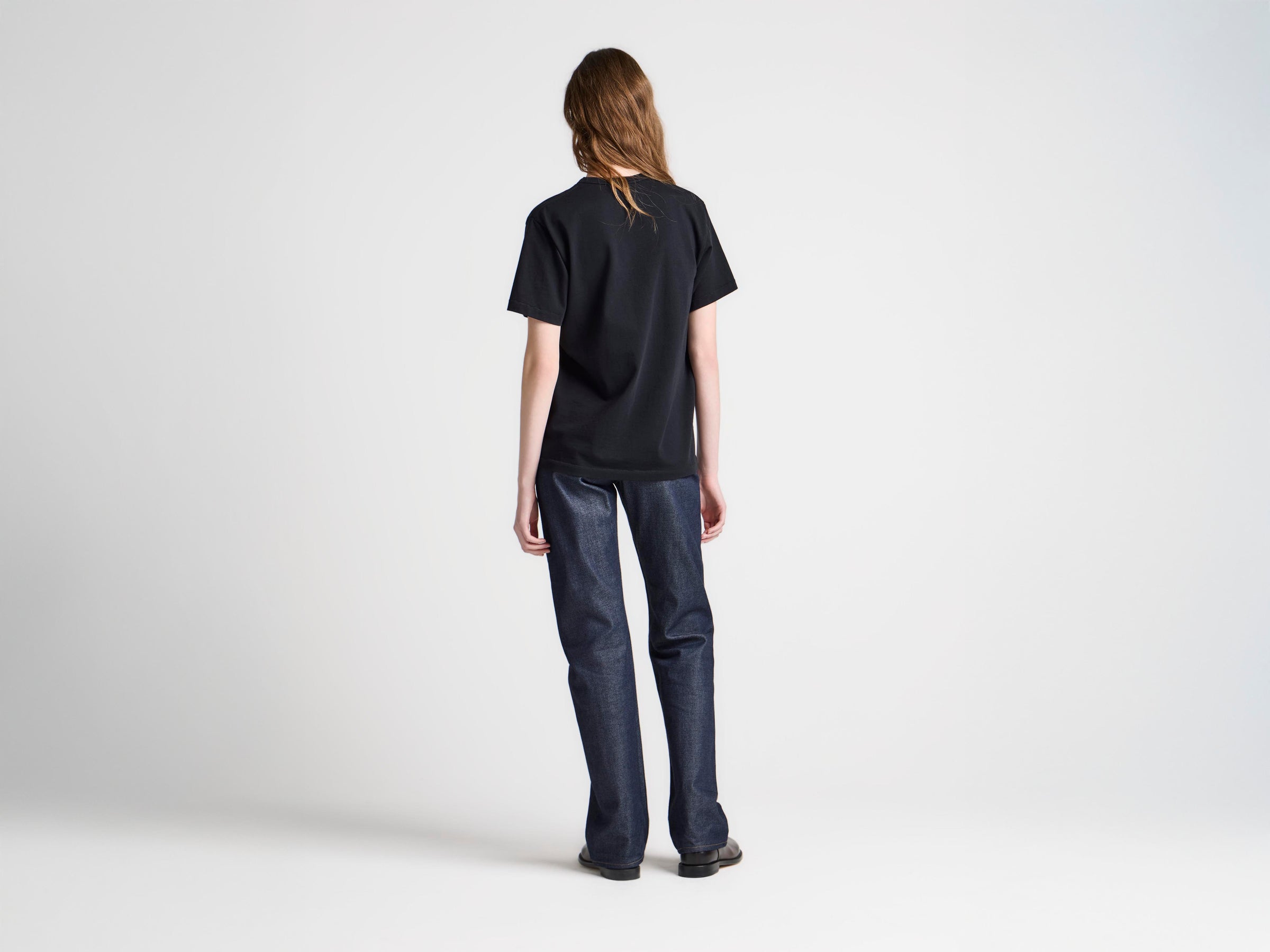 WOMENS EMBROIDERED ANCHOR T-SHIRT IN BLACK