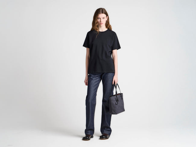 WOMENS EMBROIDERED ANCHOR T-SHIRT IN BLACK