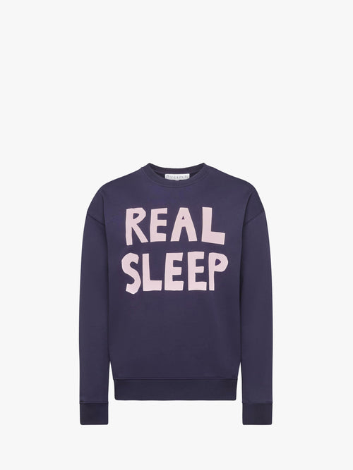 "REAL SLEEP" PRINTED SWEATSHIRT