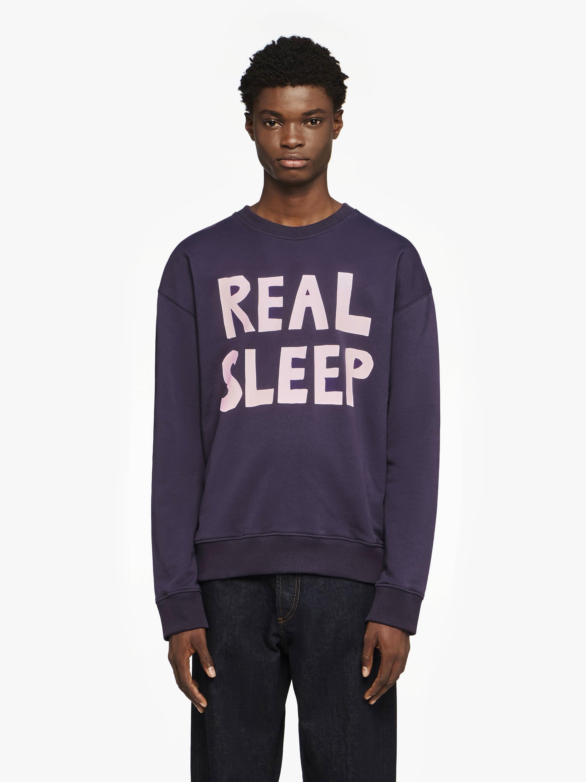 "REAL SLEEP" PRINTED SWEATSHIRT