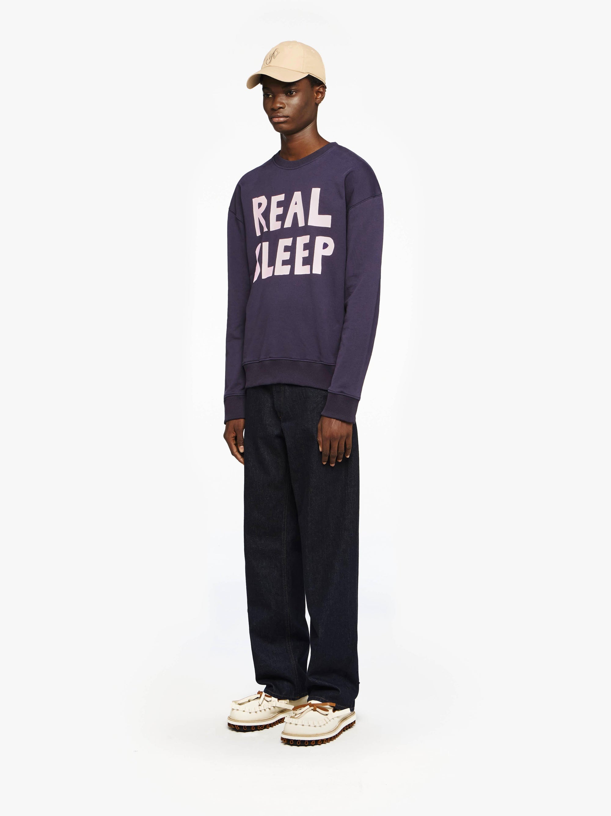 "REAL SLEEP" PRINTED SWEATSHIRT