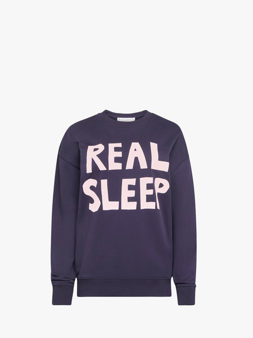 "REAL SLEEP" PRINTED SWEATSHIRT