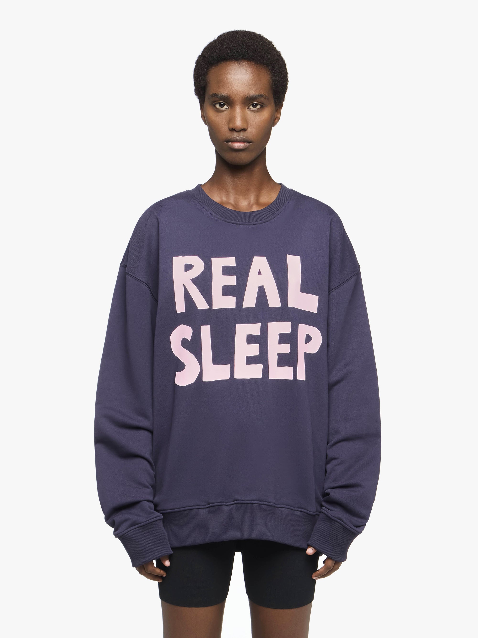 "REAL SLEEP" PRINTED SWEATSHIRT