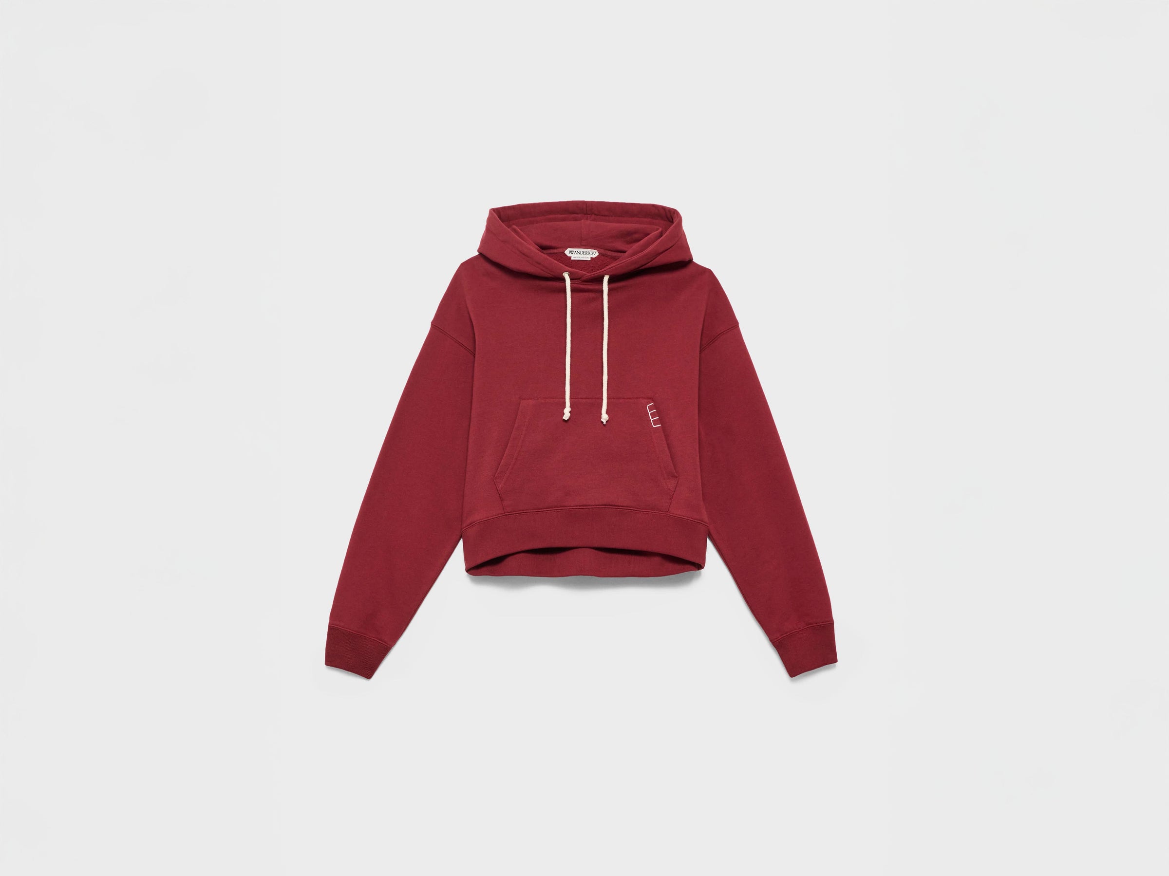 WOMENS CURVED HEM HOODIE IN BURGUNDY