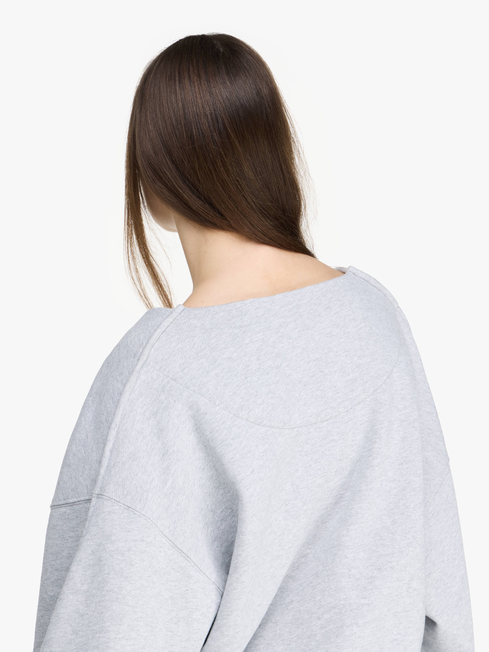 ROUNDED WRAP-FRONT SWEATSHIRT