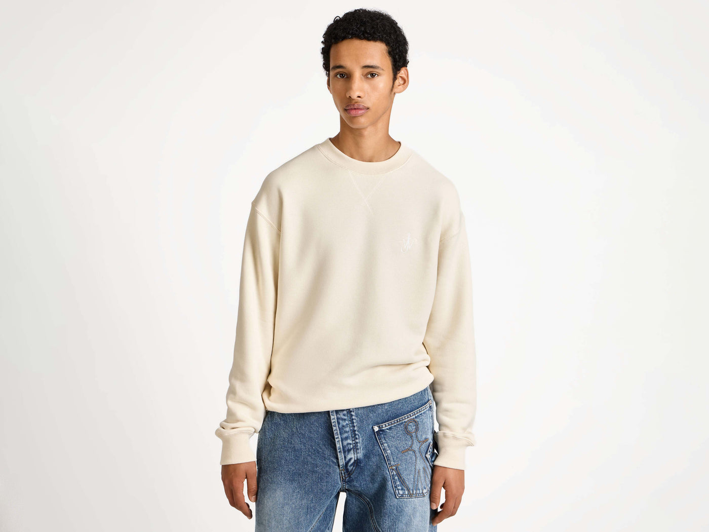 RIBBON ANCHOR SWEATSHIRT IN ECRU