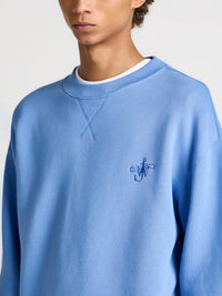 MENS RIBBON ANCHOR SWEATSHIRT IN WASHED BLUE
