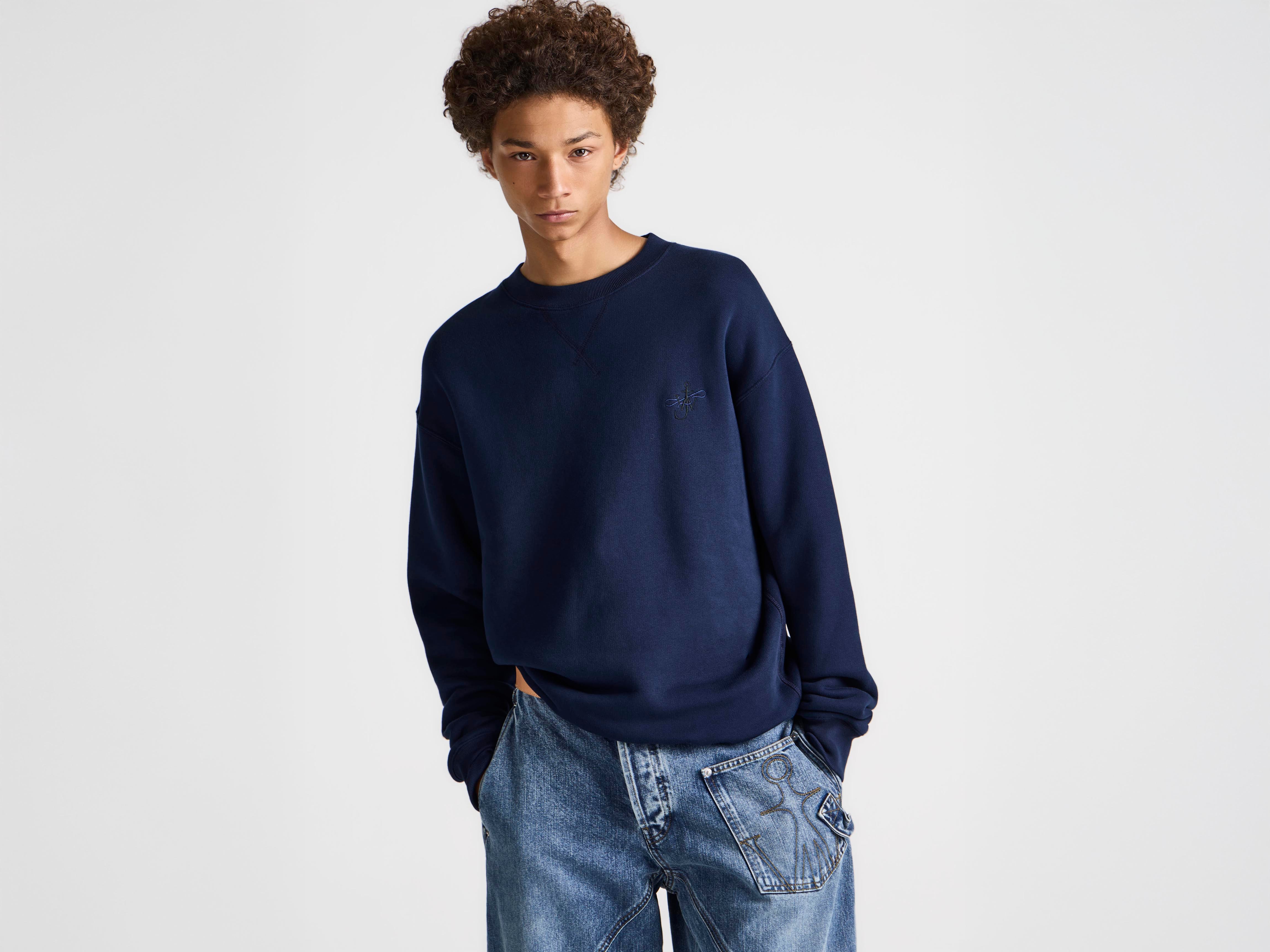 MENS RIBBON ANCHOR SWEATSHIRT IN NAVY in NAVY JW0238PG1905888XXS