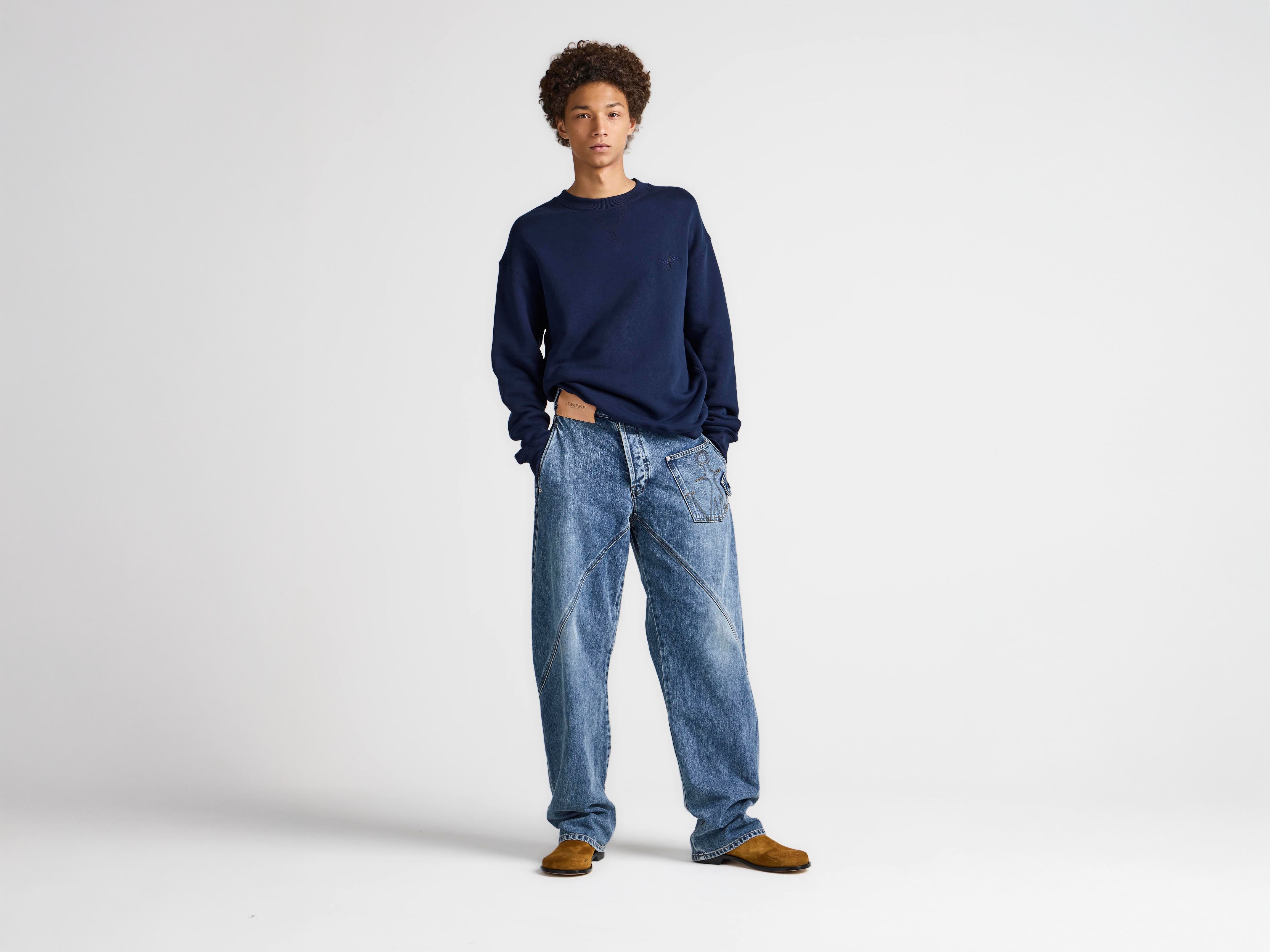 MENS RIBBON ANCHOR SWEATSHIRT IN NAVY in NAVY JW0238PG1905888XXS
