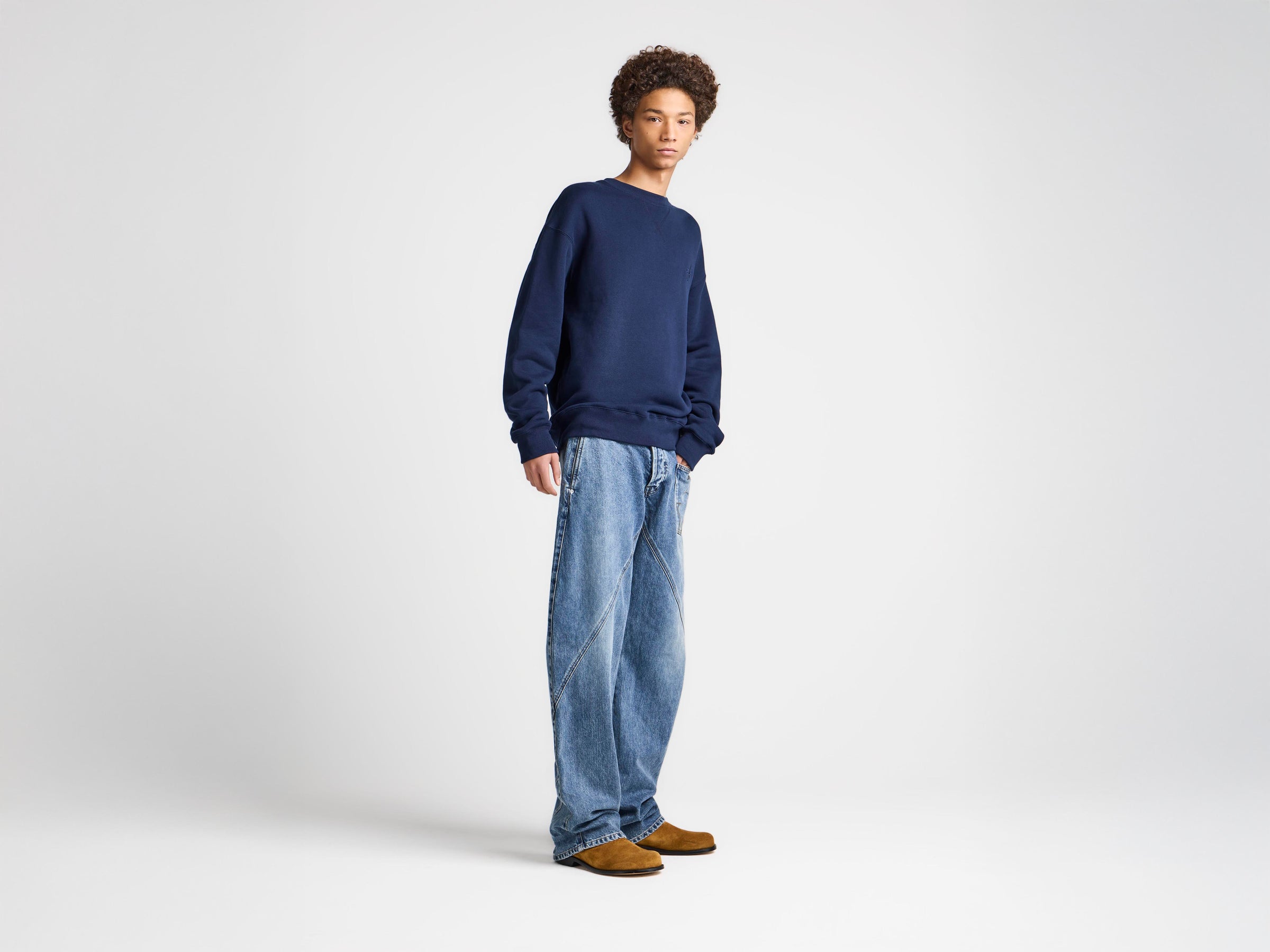 MENS RIBBON ANCHOR SWEATSHIRT IN NAVY