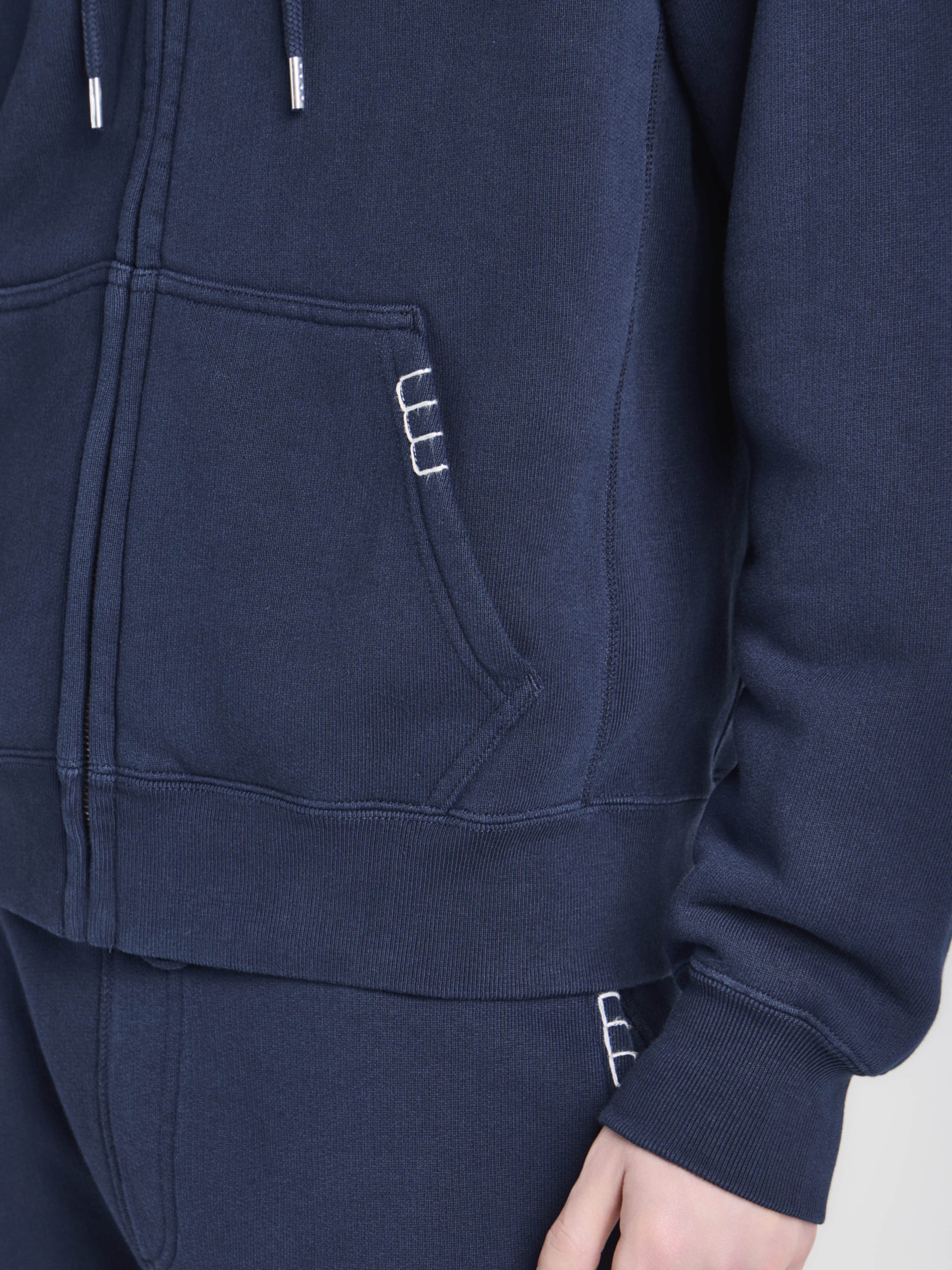 MENS FRONT ZIP HOODIE IN NAVY in NAVY JW0241PG1901888XXS | JW