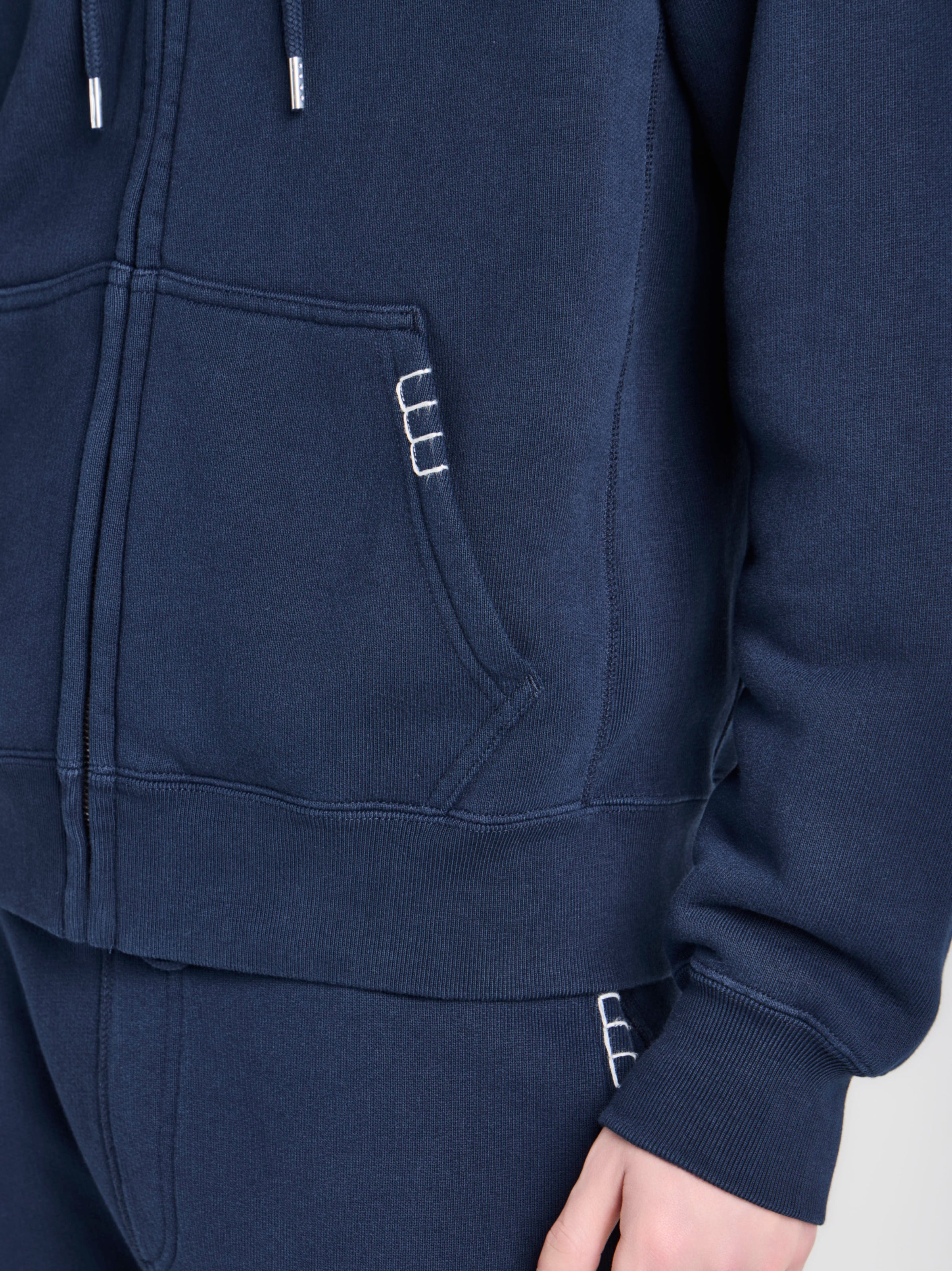 MENS FRONT ZIP HOODIE IN NAVY