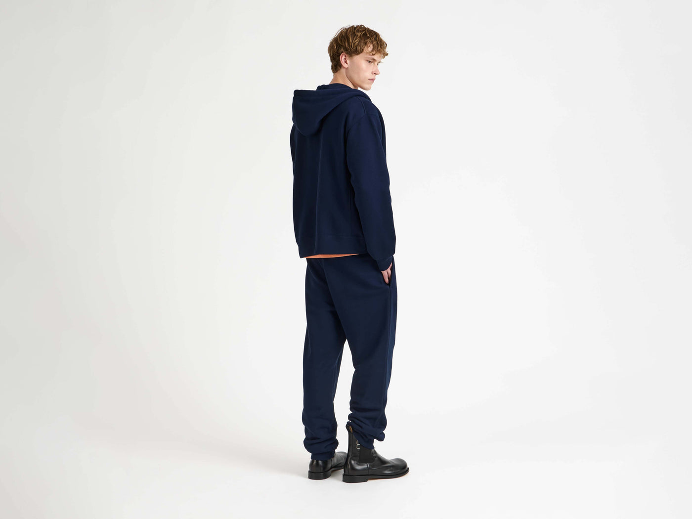 FRONT ZIP HOODIE IN NAVY
