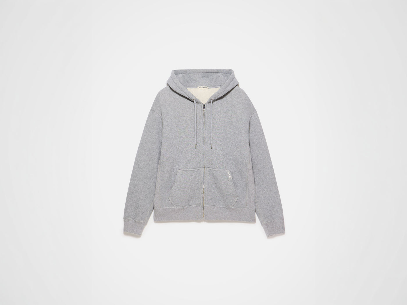 MENS FRONT ZIP HOODIE IN MID GREY MELANGE