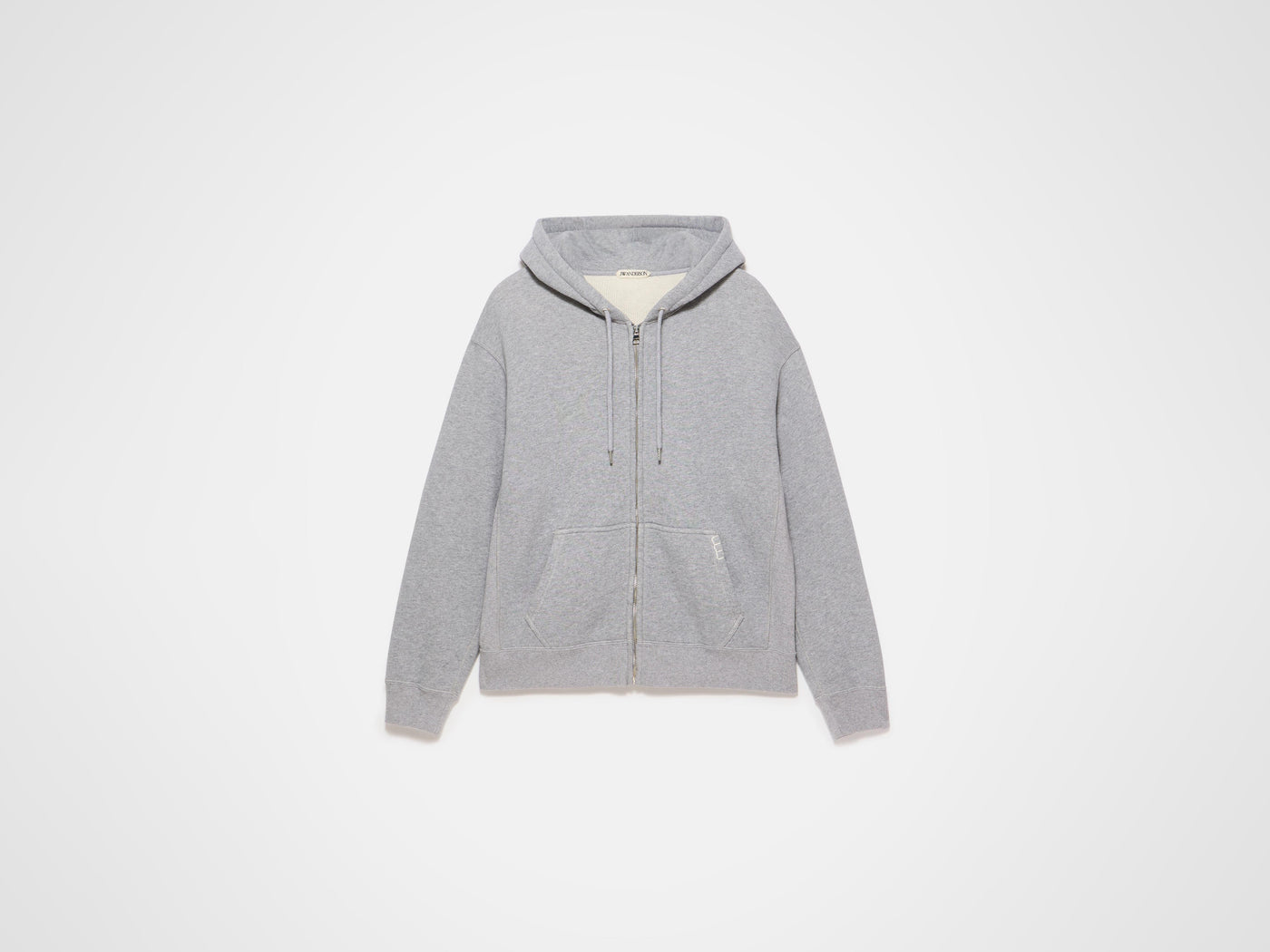 front zip hoodie mid grey melange Product Front 6