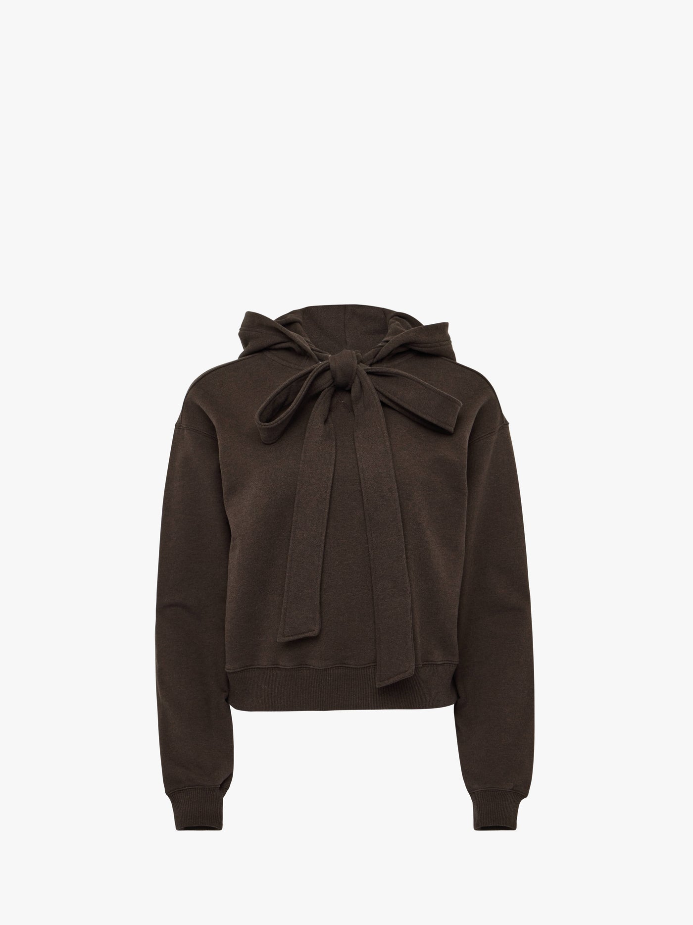 CL_TIED BOW HOODIE - DARK BROWN MELANGE_JW0244PG1719