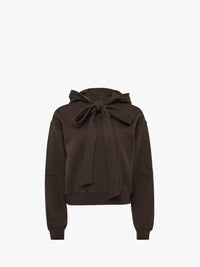 CL_TIED BOW HOODIE - DARK BROWN MELANGE_JW0244PG1719