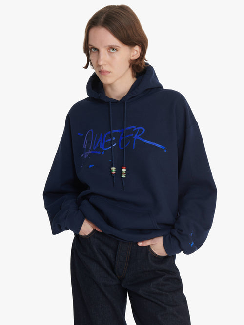 JW ANDERSON X QUEER HOODIE WITH TEXT PRINT