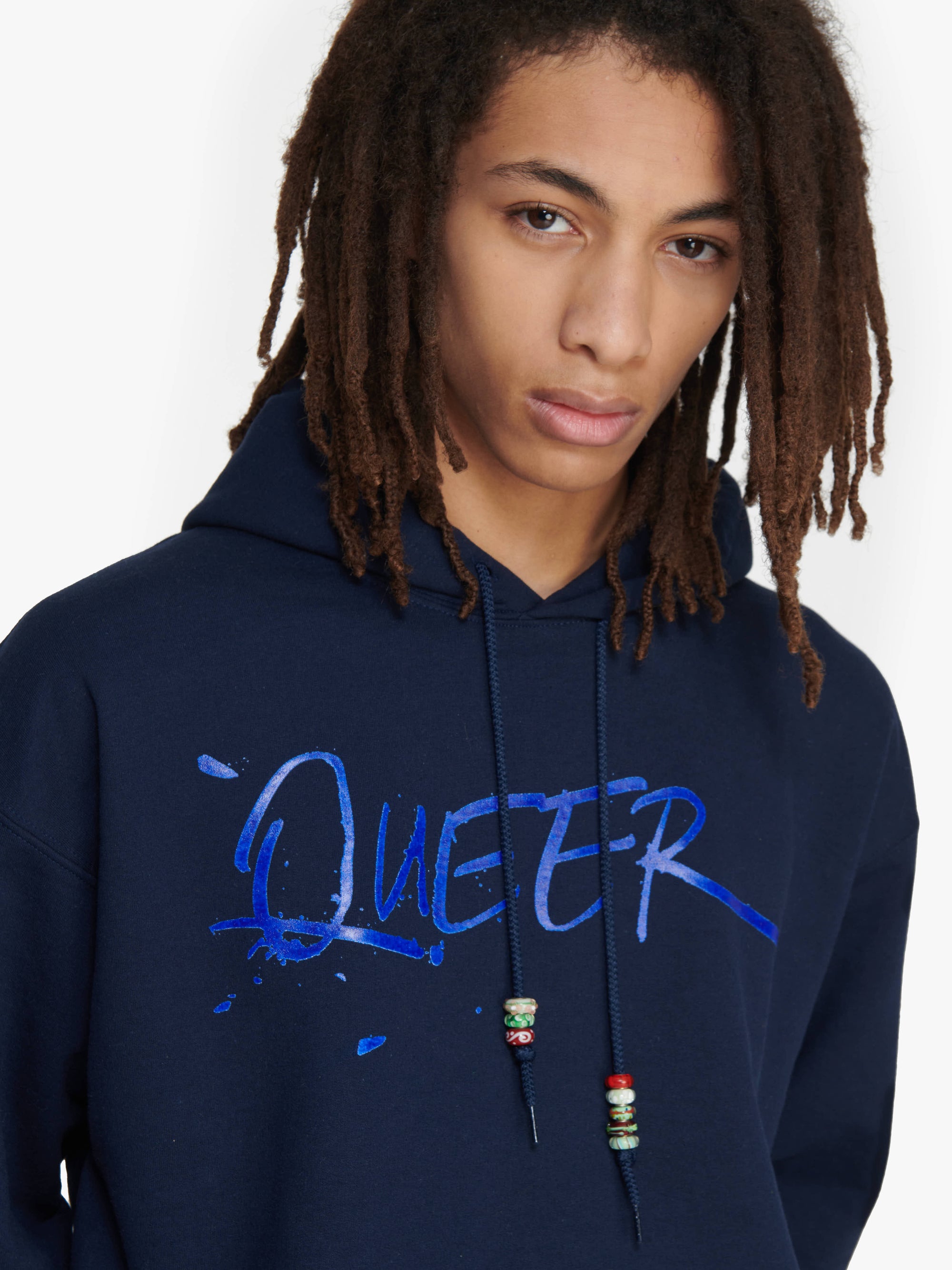 JW ANDERSON X QUEER HOODIE WITH TEXT PRINT