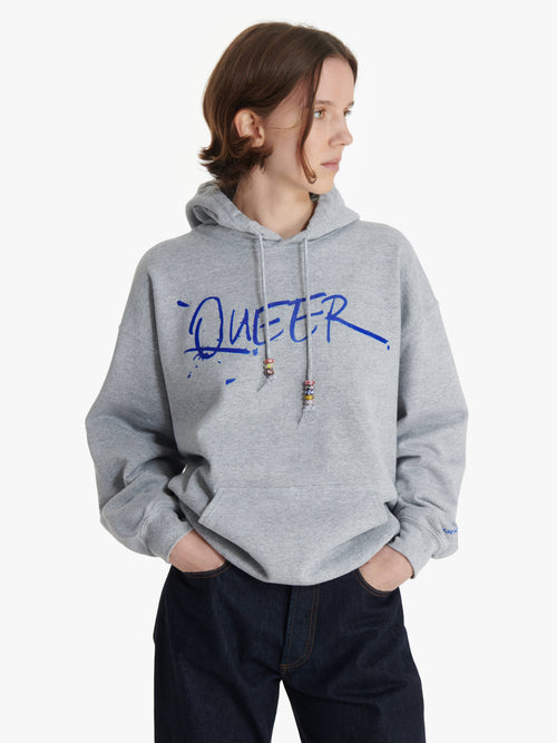 JW ANDERSON X QUEER HOODIE WITH TEXT PRINT